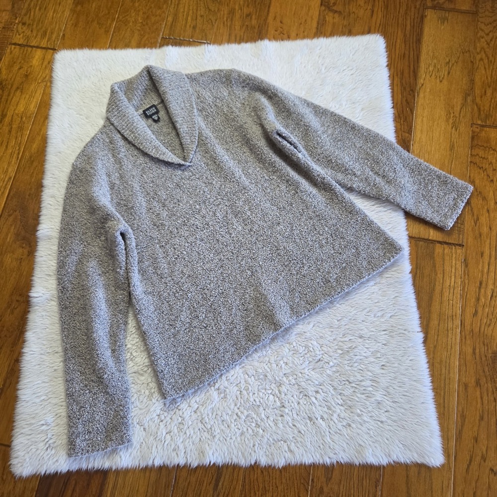 Eileen Fisher Shawl Neck Sweater Women's XL Cashmere Merino Wool Gray